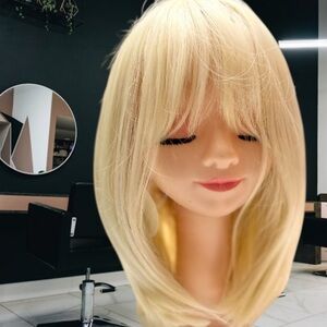 NWT Blonde Bob Wig with Bangs Synthetic Fibers Wig